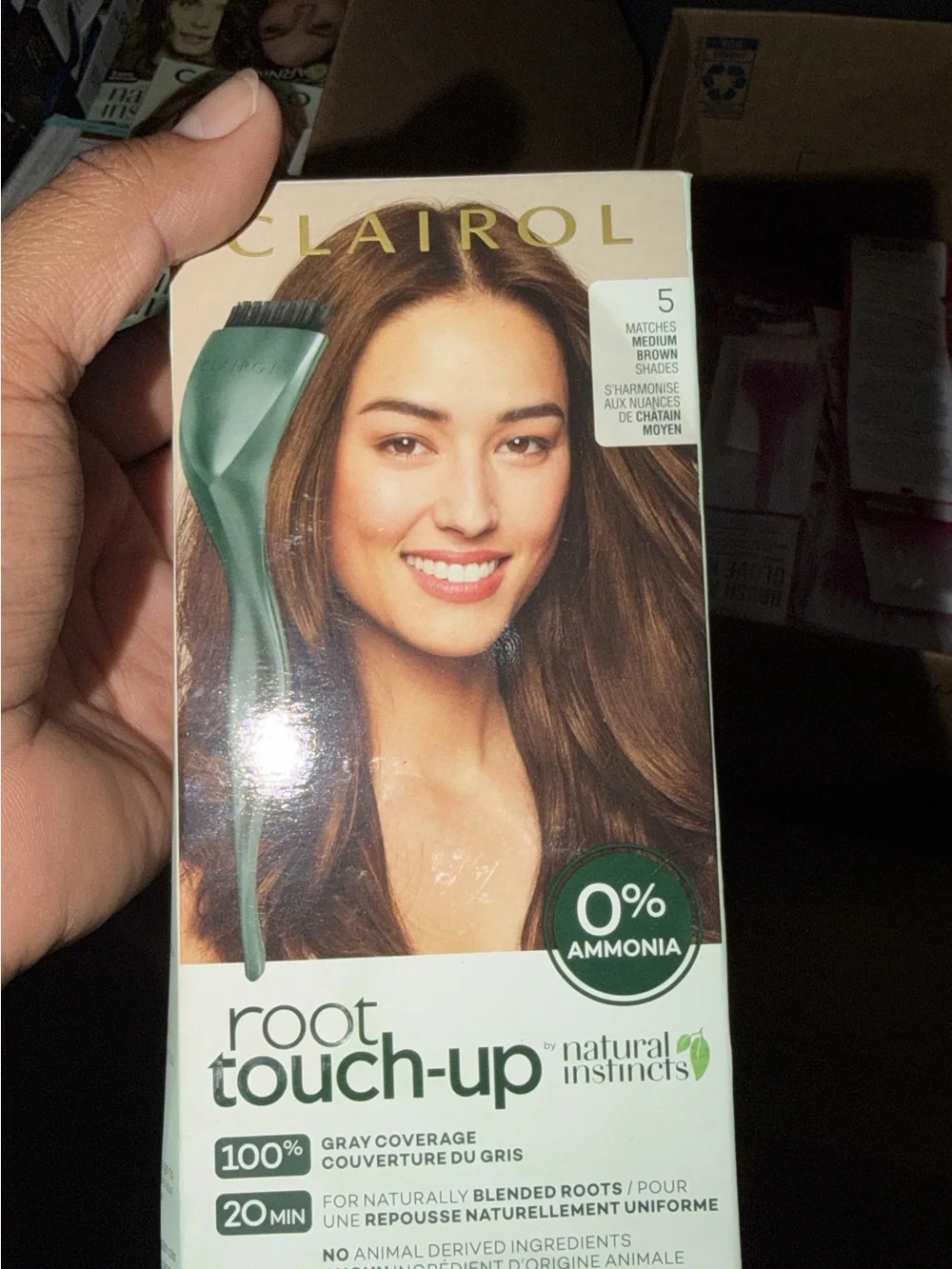 Clairol Root Touch-Up Hair Color - Medium Brown (5).  Take all 3 pieces.